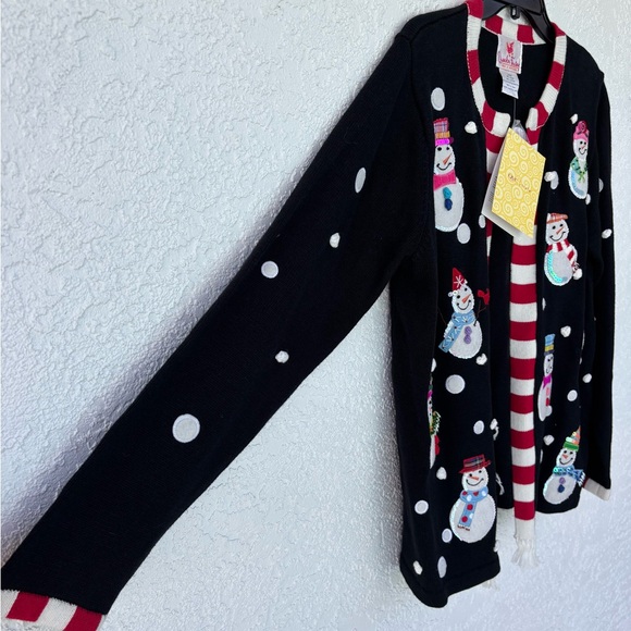 “NEW” Heirloom Quacker Facrory Christmas cardigan (vintage) - Picture 11 of 16